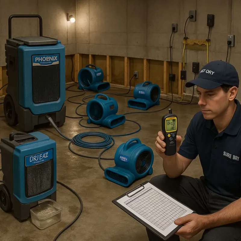 Structural Drying and Dehumidification process in Minooka, IL